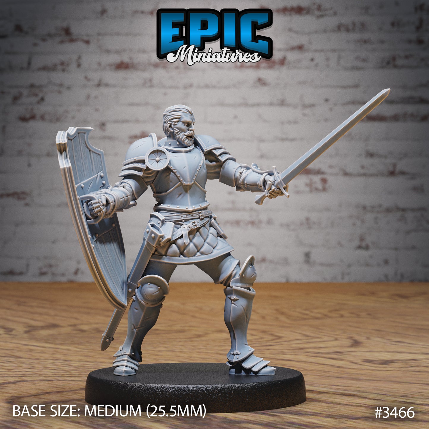 Knight Sit Tristan - Epic Miniatures | Ninth Age | 32mm | Chivalry Garden | Fighter | General | Captain | Commander