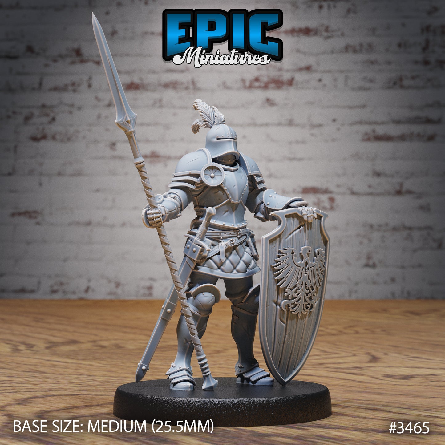 Knight Sit Tristan - Epic Miniatures | Ninth Age | 32mm | Chivalry Garden | Fighter | General | Captain | Commander