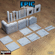 Chivalry Garden Openlock Dungeon Tiles - Epic Miniatures | Ninth Age | 32mm | FDM | Modular | Custom | Hedge Maze