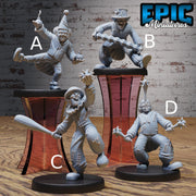 Horror Clown - Epic Miniatures | Ninth Age | 32mm | Nightsky Carnival | Circus | Big Top | Performer | Juggler | Accordion | Hammer