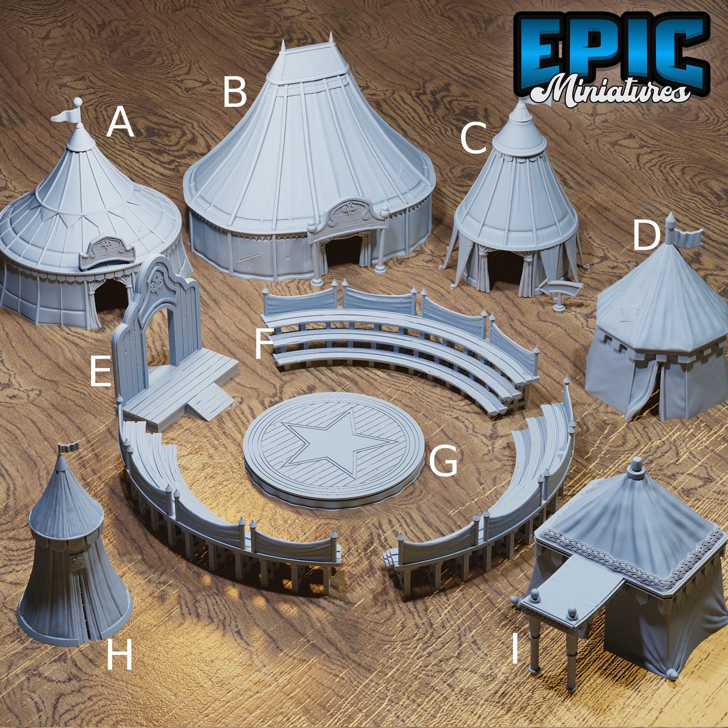 Carnival Tents - Epic Miniatures | Ninth Age | 32mm | Nightsky Carnival | Circus | Big Top | Stands | Ring