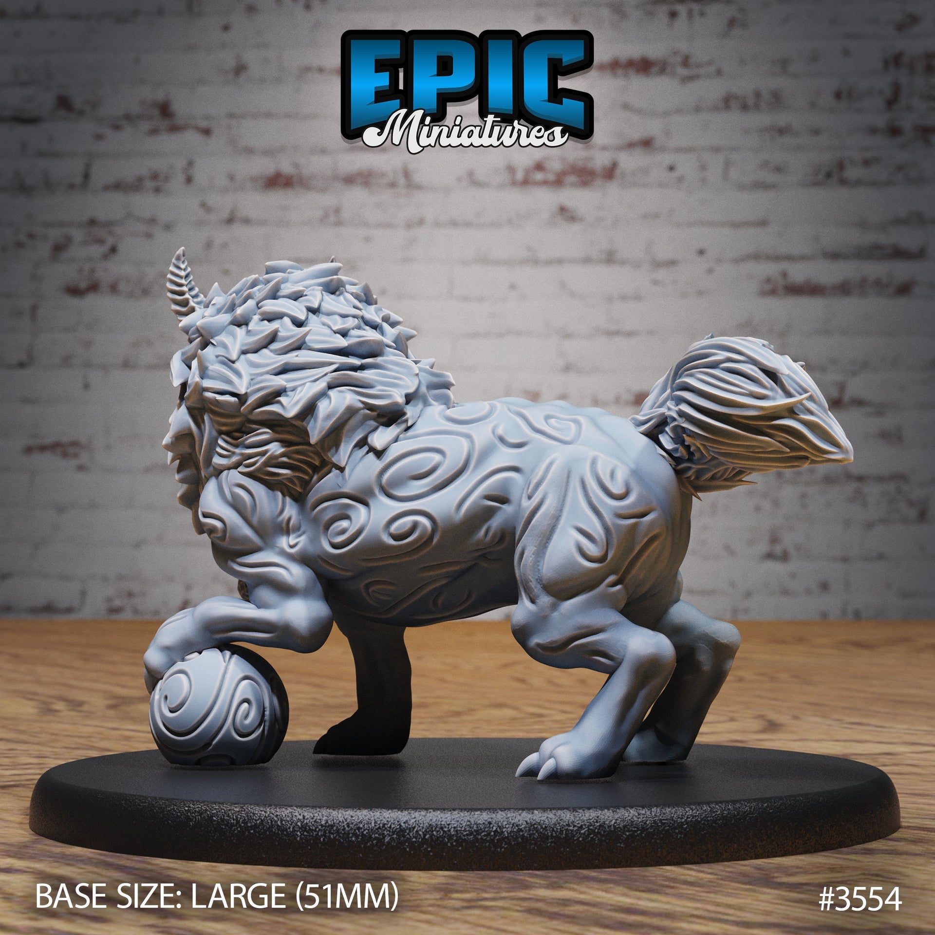 Guardian Fu Dog - Epic Miniatures | Ninth Age | 32mm |Iron Fist Tournament | Chinese Guardian Lion | Fire breathing
