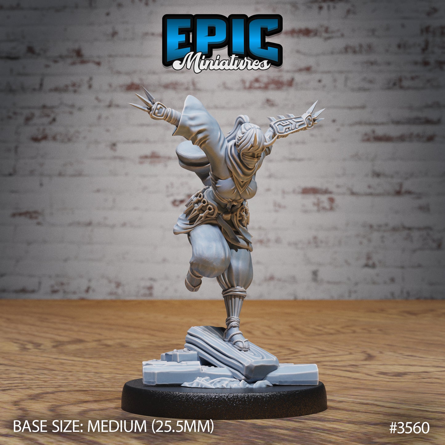 Dark Kunoichi - Epic Miniatures | Ninth Age | 32mm |Iron Fist Tournament | Ninja | Rogue | Assassin