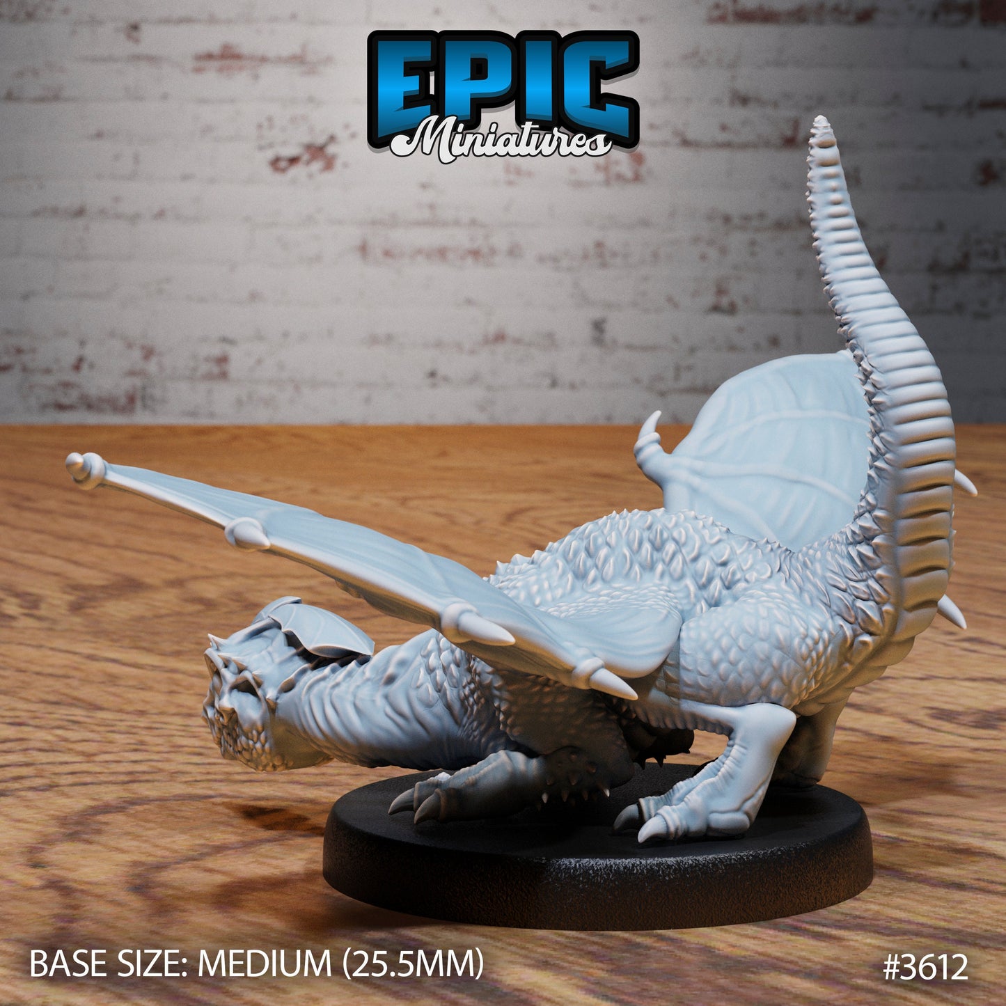 White Dragon Wyrmling - Epic Miniatures | 32mm | Ice Age Madness | Drake | Baby