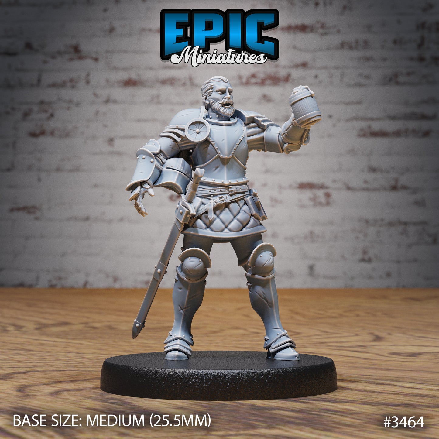 Knight Sit Tristan - Epic Miniatures | Ninth Age | 32mm | Chivalry Garden | Fighter | General | Captain | Commander