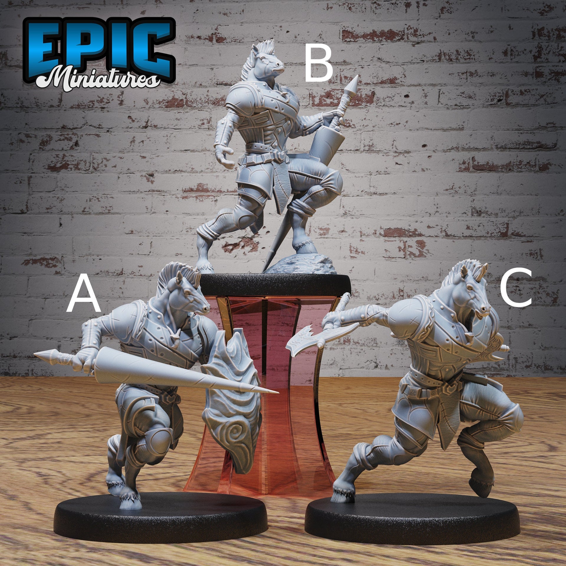 Horse Folk Knight - Epic Miniatures | Ninth Age | 32mm | Chivalry Garden | Fighter | Guard | Soldier