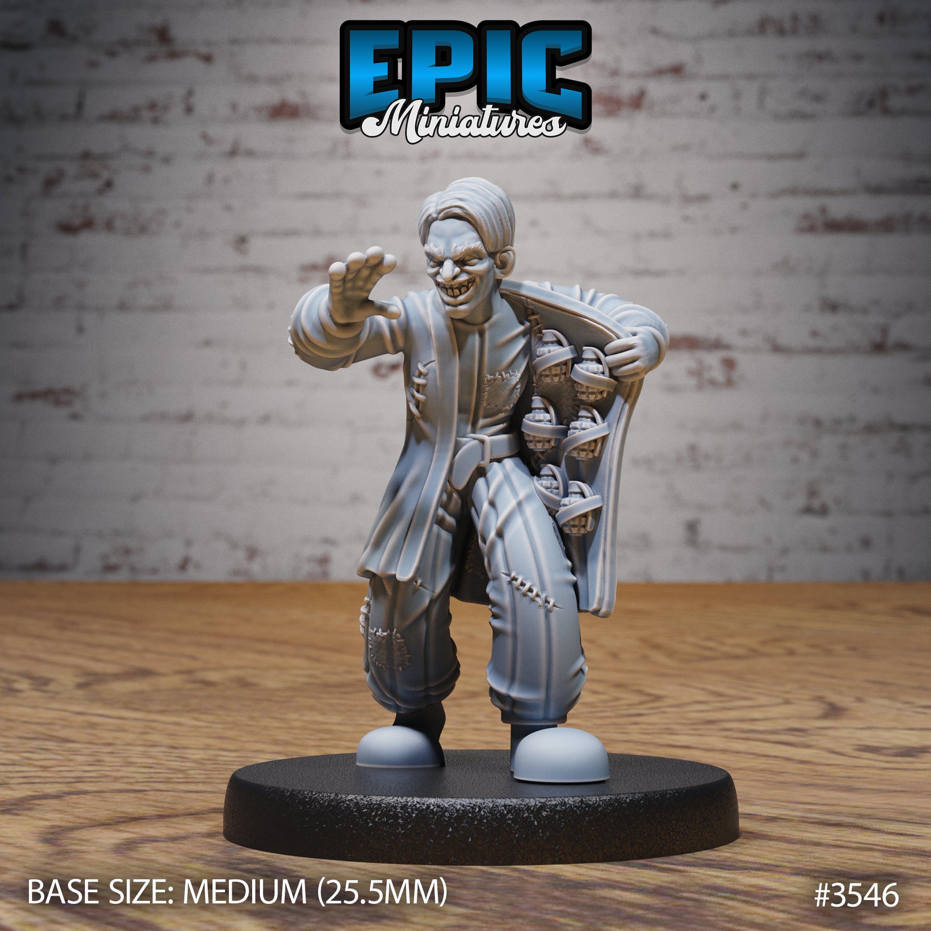 Horror Clown - Epic Miniatures | Ninth Age | 32mm | Nightsky Carnival | Circus | Big Top | Performer | Juggler | Accordion | Hammer