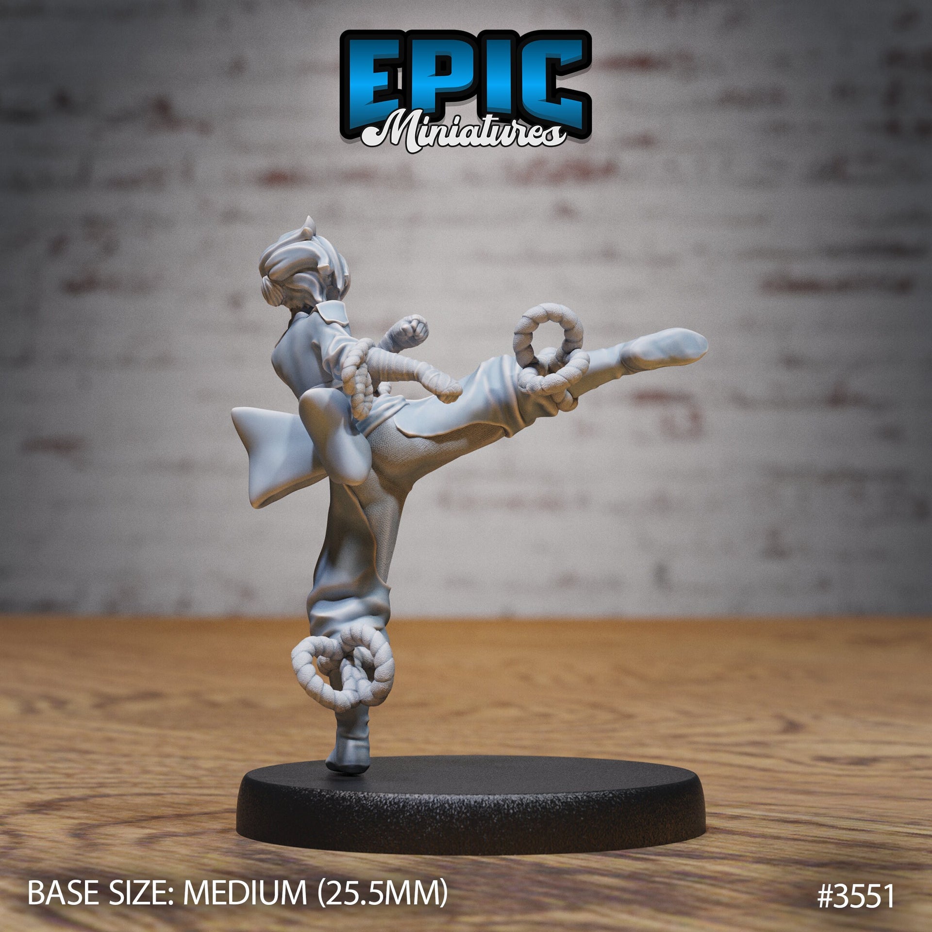 Monk Female Player Character - Epic Miniatures | Ninth Age | 32mm |Iron Fist Tournament | Martial Artist | Fighter | Brawler