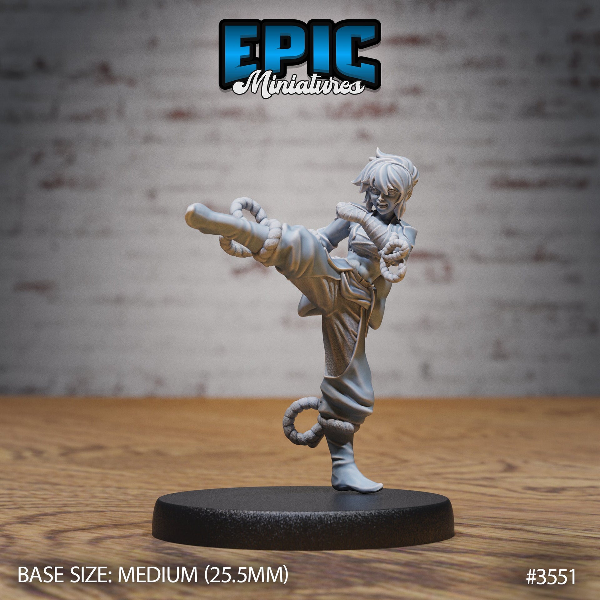 Monk Female Player Character - Epic Miniatures | Ninth Age | 32mm |Iron Fist Tournament | Martial Artist | Fighter | Brawler