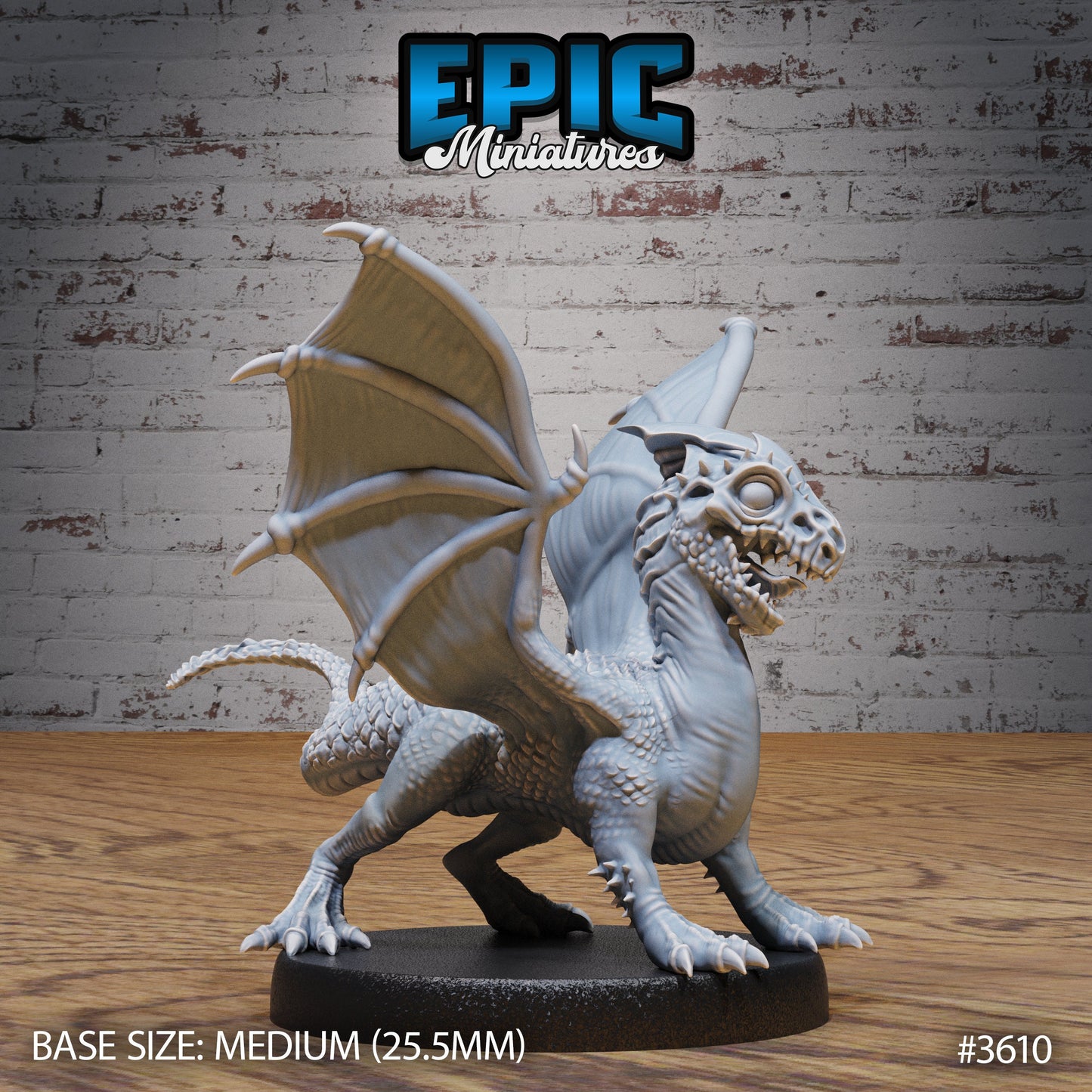 White Dragon Wyrmling - Epic Miniatures | 32mm | Ice Age Madness | Drake | Baby