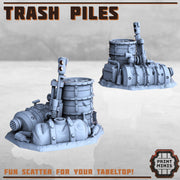 Trash Piles, Wasteland Scatter Terrain - Print Minis | Sci Fi | Light Infantry | 28mm Heroic | Apocalypse | Junkyard