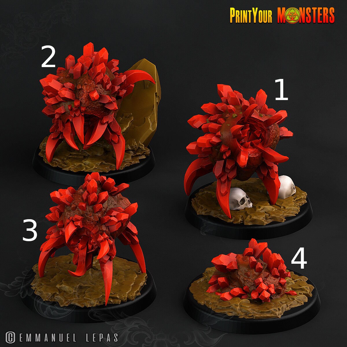 Ruby Minions, Print Your Monsters | 32mm | Elemental | Crystal | Gem | Golem