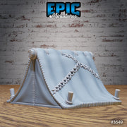 Bandit Camp Scatter Terrain - Epic Miniatures | 28mm | 32mm | Well | Cage | Torch | Log | Fire