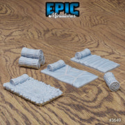 Bandit Camp Scatter Terrain - Epic Miniatures | 28mm | 32mm | Well | Cage | Torch | Log | Fire