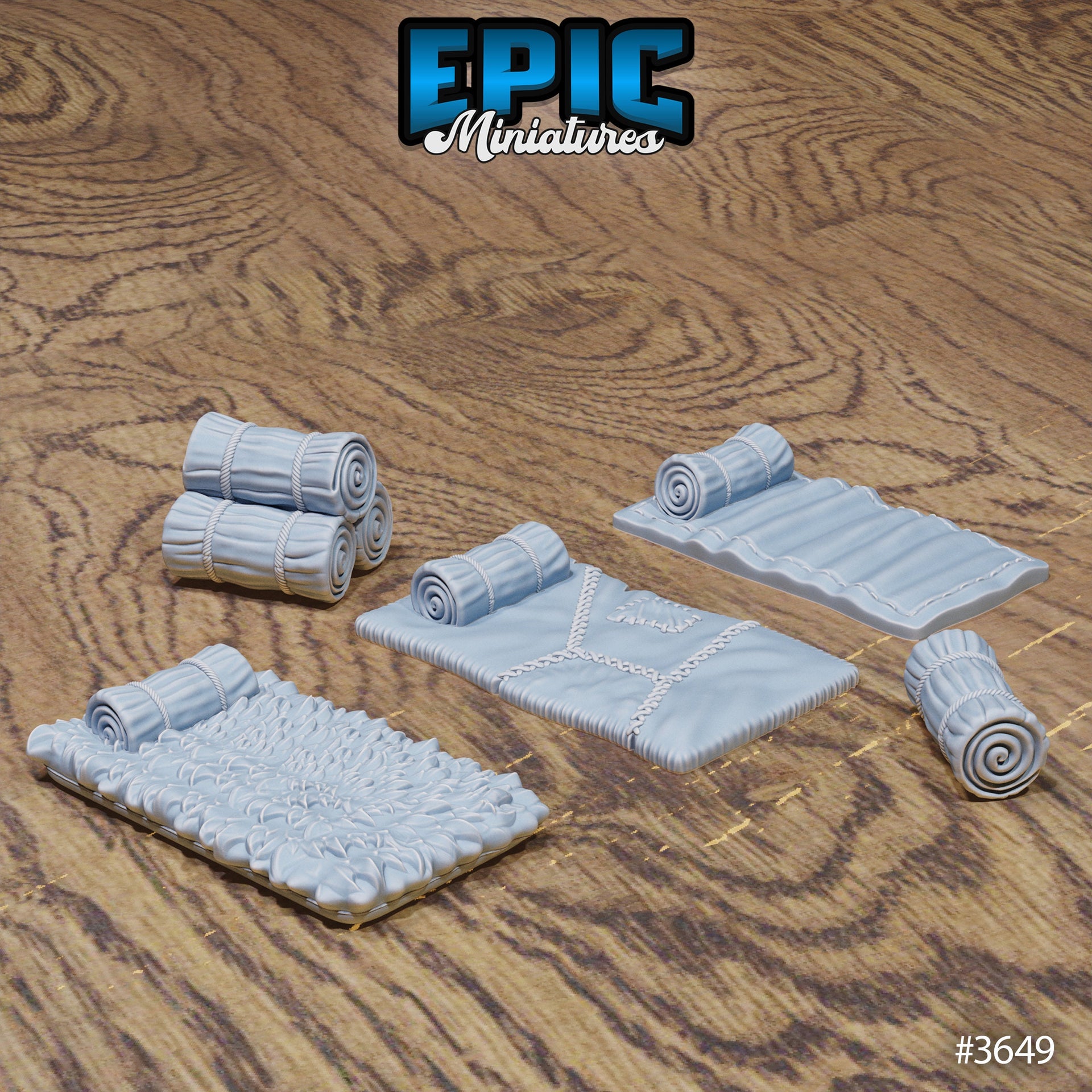 Bandit Camp Scatter Terrain - Epic Miniatures | 28mm | 32mm | Well | Cage | Torch | Log | Fire