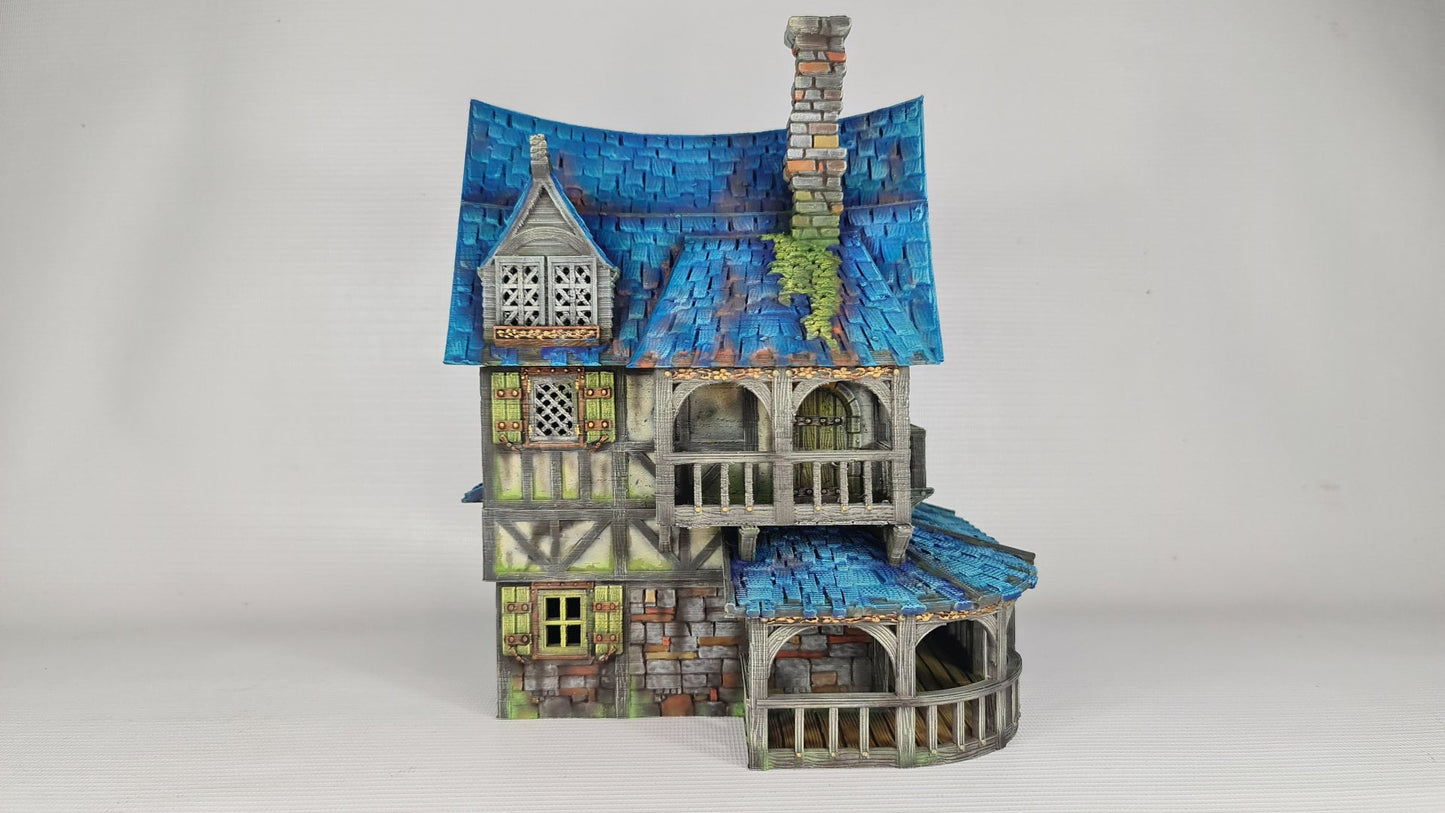 The Cobalt Dragon - 3DP4U Medieval Town | Miniature | Wargaming | Roleplaying Games | 32mm | Inn | Playable | Filament | 3d printed