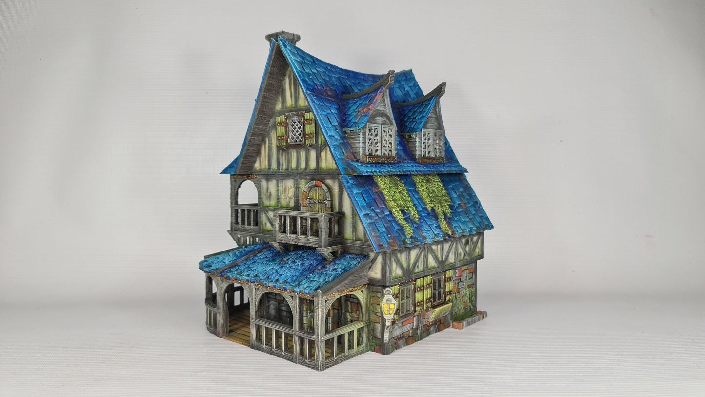 The Cobalt Dragon - 3DP4U Medieval Town | Miniature | Wargaming | Roleplaying Games | 32mm | Inn | Playable | Filament | 3d printed