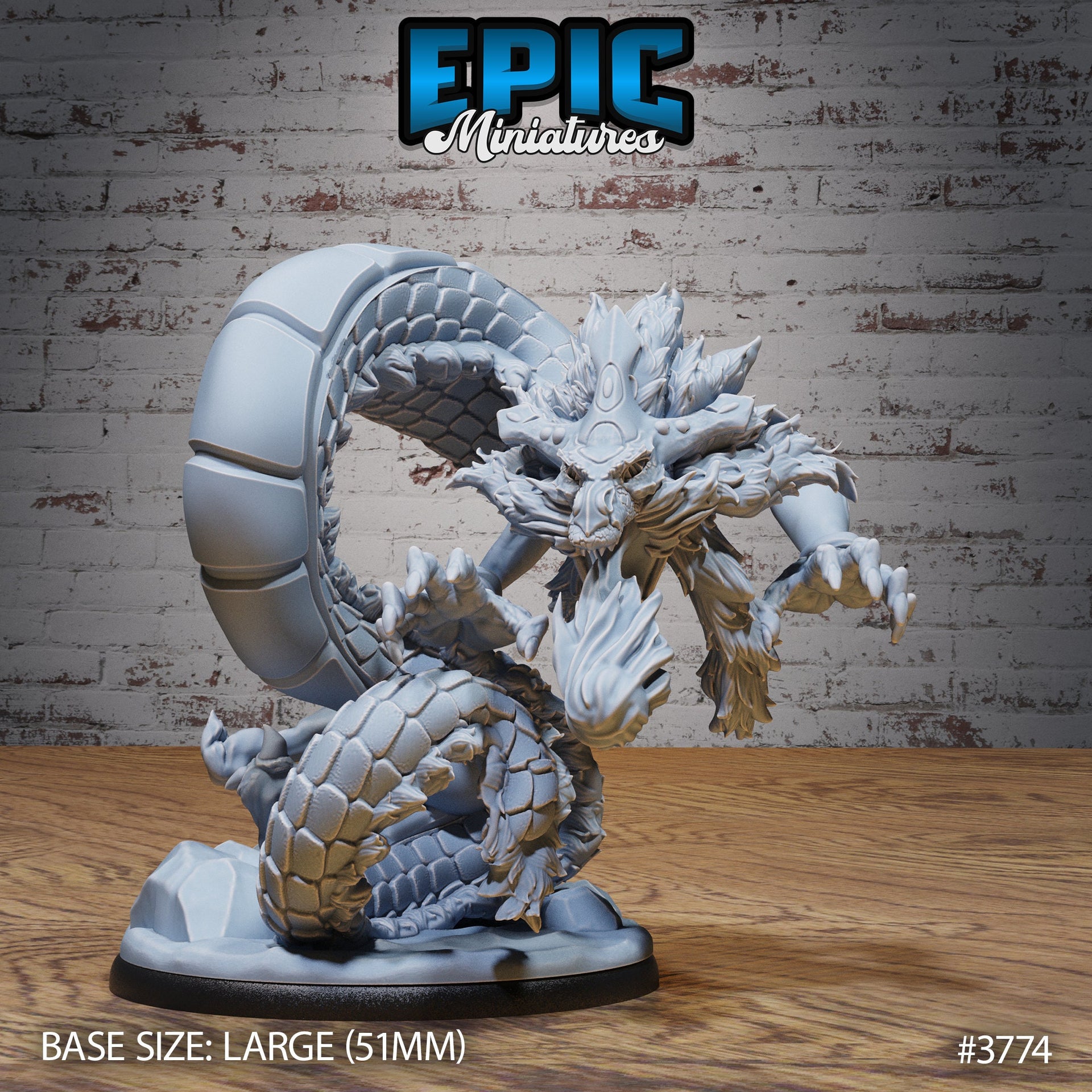 Young Lung Dragon Epic Miniatures | 28mm | 32mm | Oni Nightmare | Wyvern | Drake | Serpent