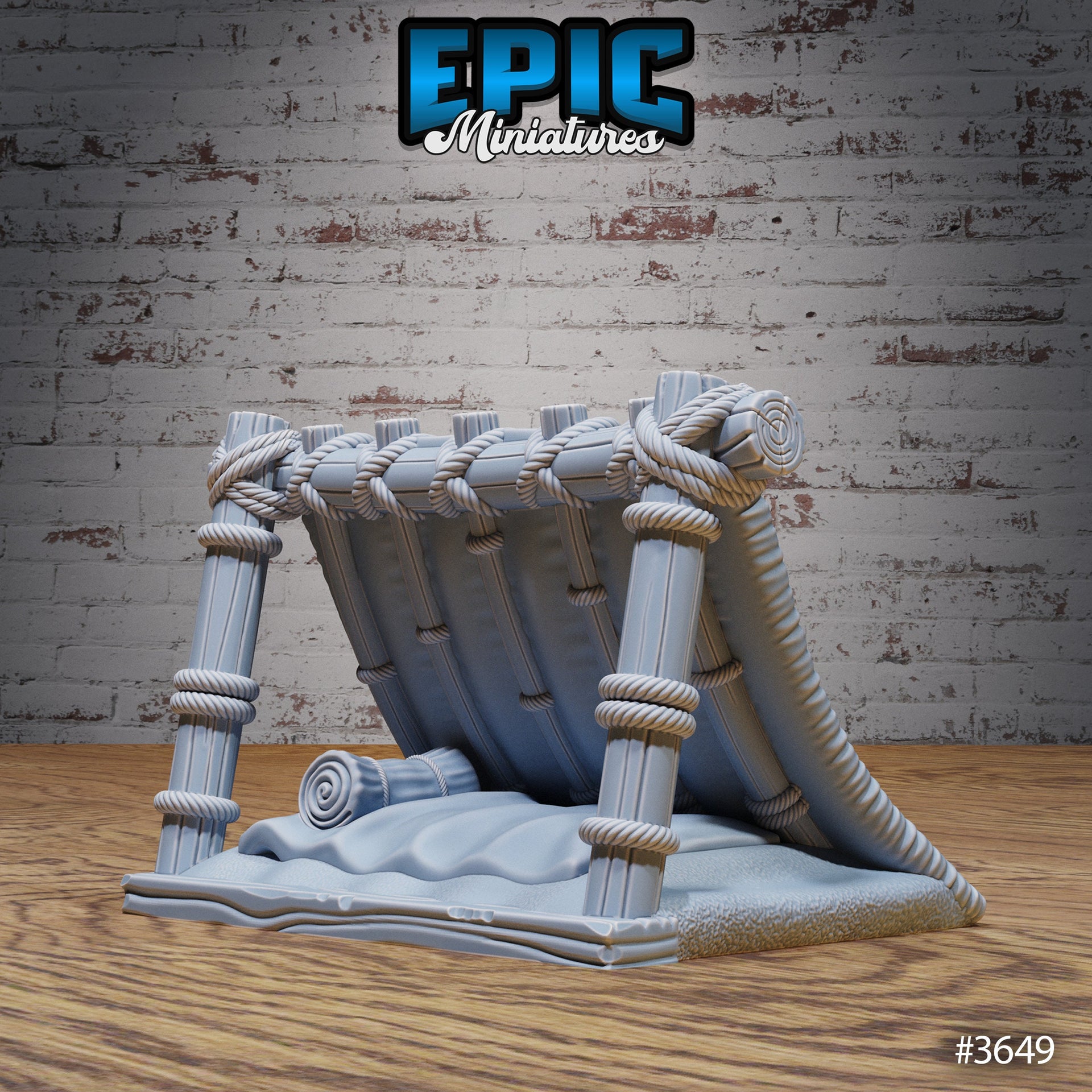 Bandit Camp Scatter Terrain - Epic Miniatures | 28mm | 32mm | Well | Cage | Torch | Log | Fire