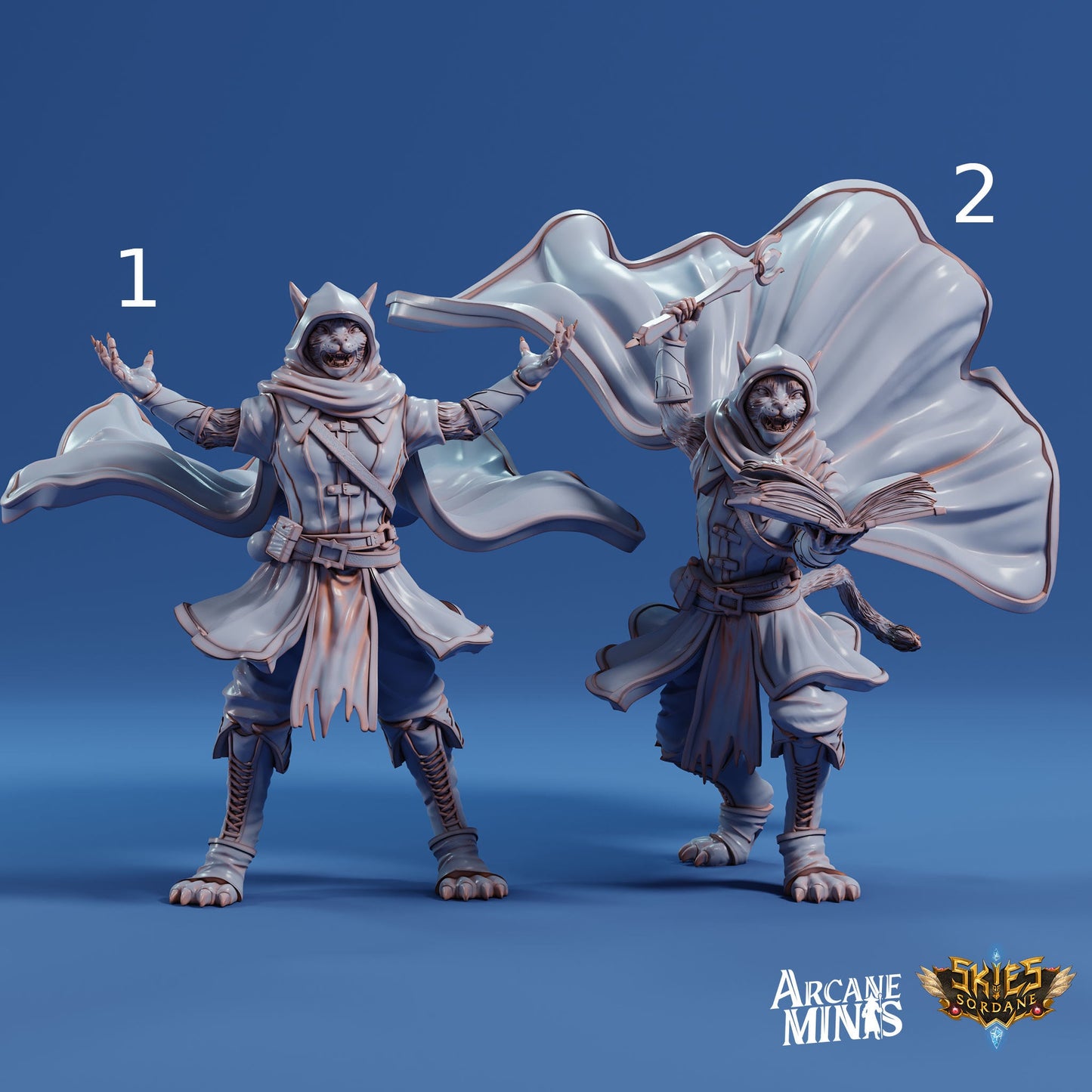 Kizaru Sorcerer- Arcane Minis | The Tangled Hunt | 32mm | Catfolk | Wizard | Spell Effect