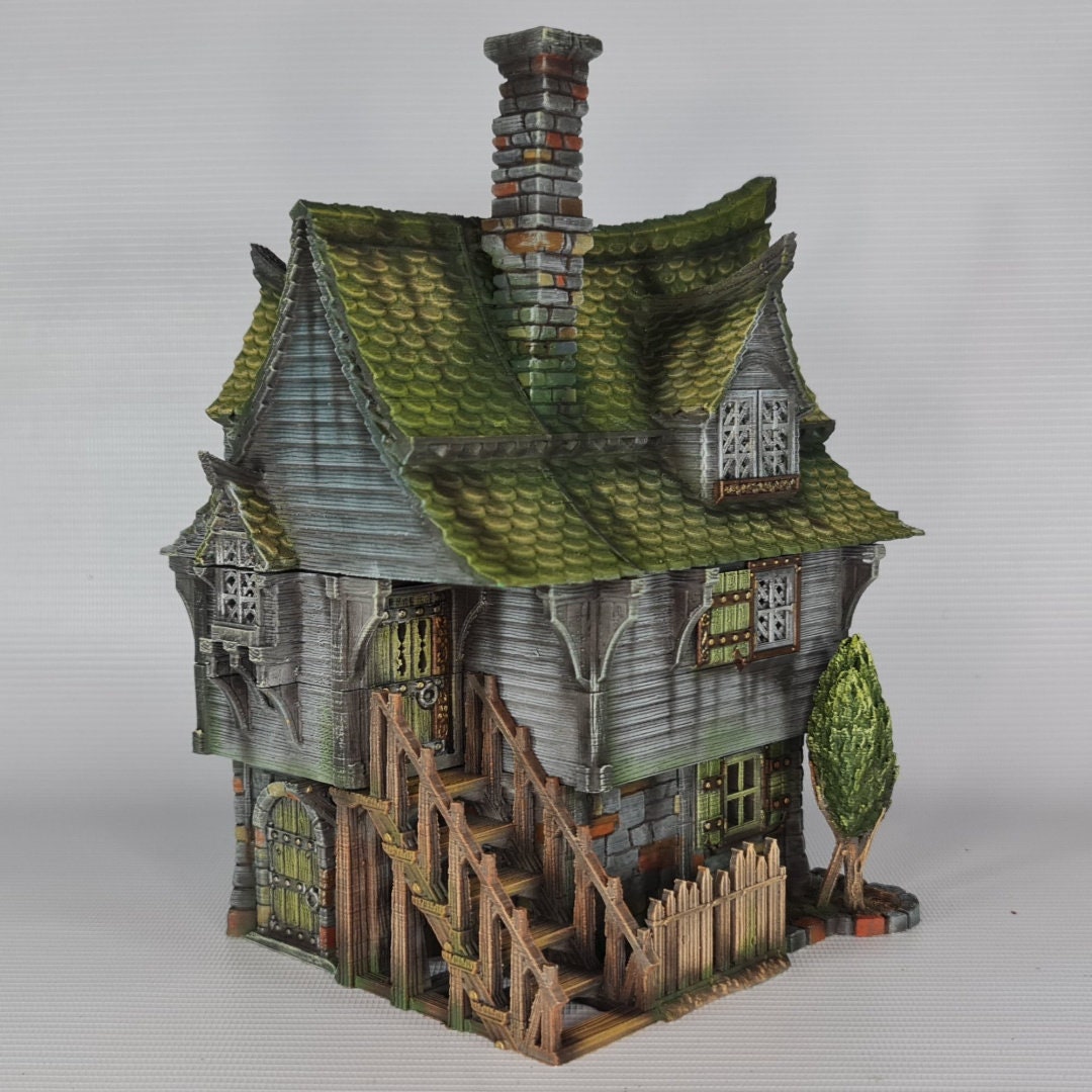Cabbagetop Manor - 3DP4U Medieval Town | Miniature | Wargaming | Roleplaying Games | 32mm | Inn | House | Playable | Filament | 3d printed