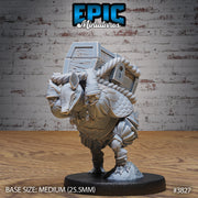 Armadillo Conquistador - Epic Miniatures | New World Conquest | 28mm | 32mm | Armadillo Folk | Spanish | Standard Bearer | Treasure