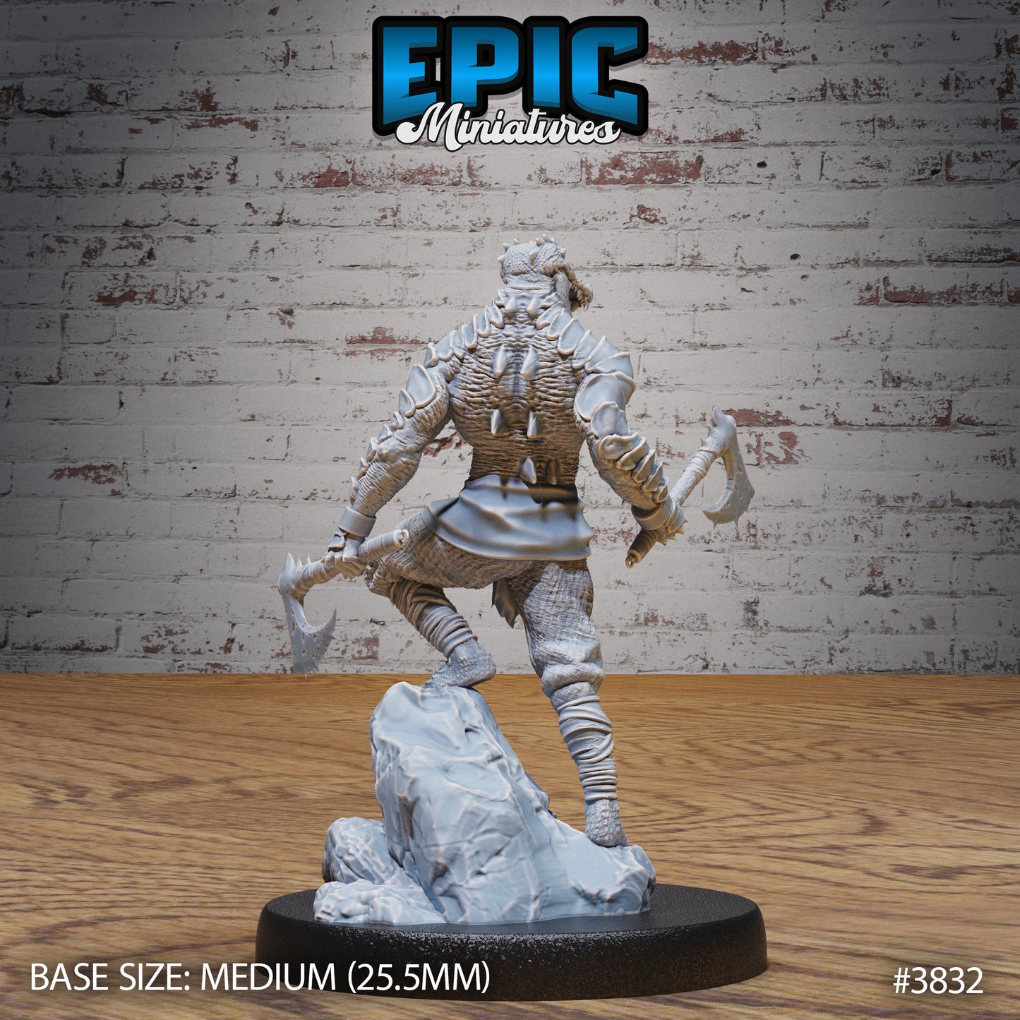 Crocodile Folk Warrior - Epic Miniatures | New World Conquest | 28mm | 32mm | Lizardfolk | Barbarian | Fighter