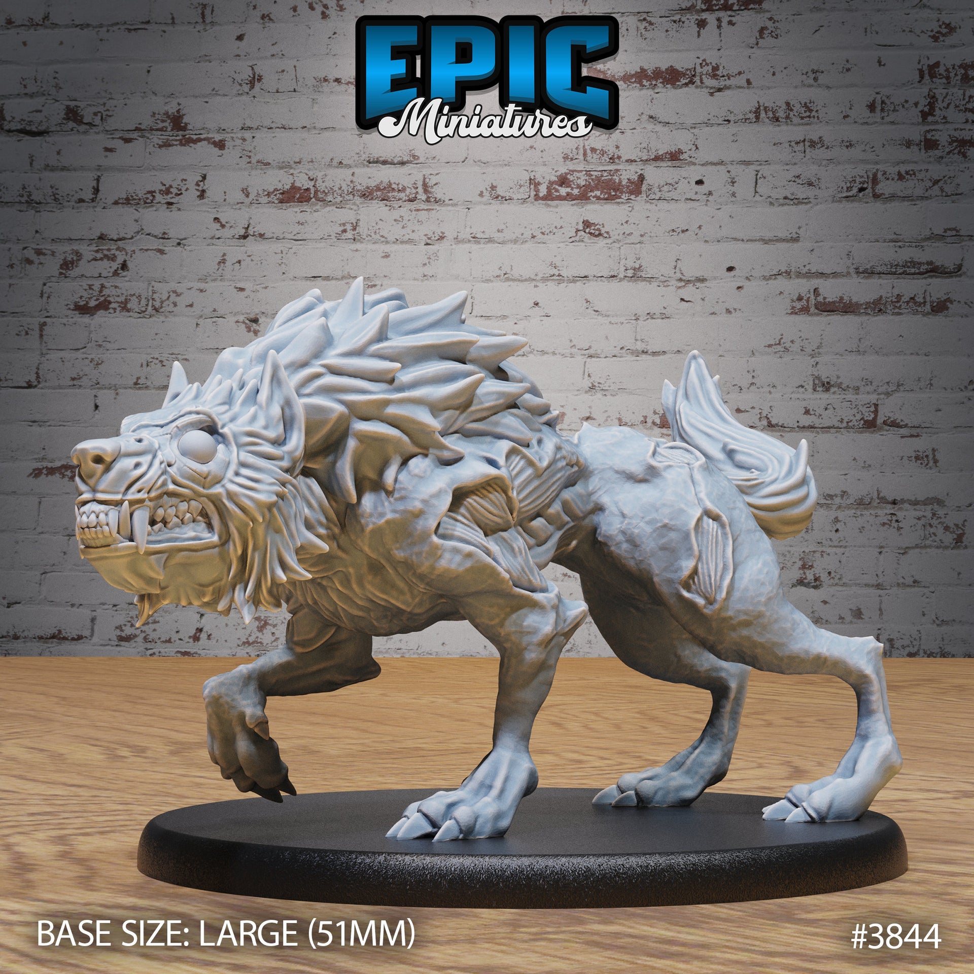 Undead Dire Wolf - Epic Miniatures | Gruesome Graveyard | 28mm | 32mm | Zombie | Skeleton | Rotting