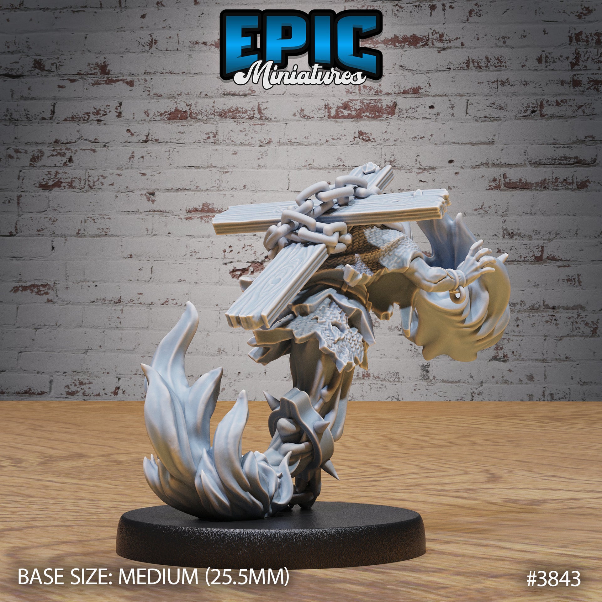 Fire Ghost Skeleton- Epic Miniatures | Gruesome Graveyard | 28mm | 32mm | Undead | Haunted | Demon | Spirit