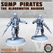 Sump Pirates, Modular Wasteland Gang - Print Minis | Sci Fi | Light Infantry | 28mm Heroic | Apocalypse | Bandits