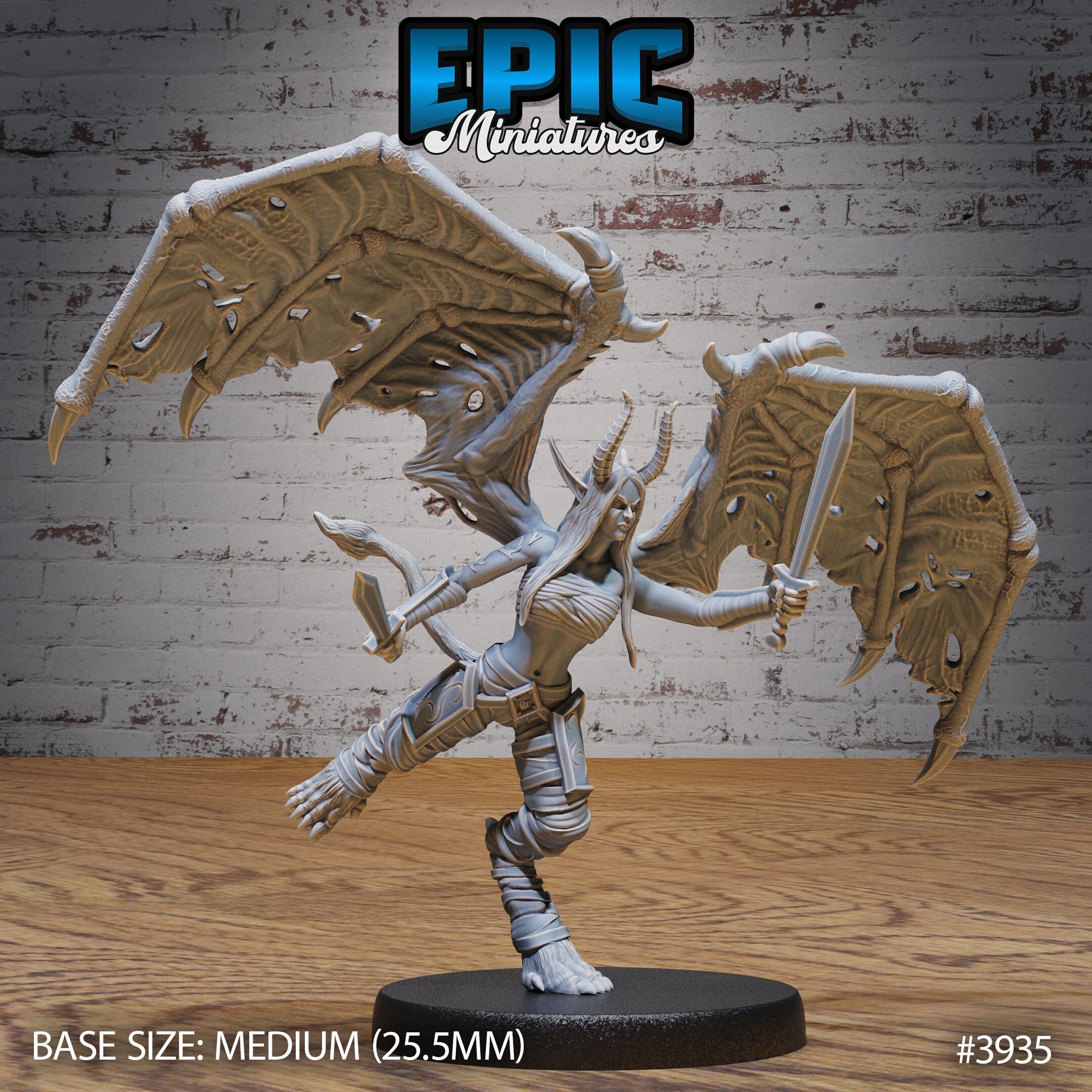 Demon Huntress- Epic Miniatures | 28mm | 32mm | Demonic Guild | Demon | Tiefling