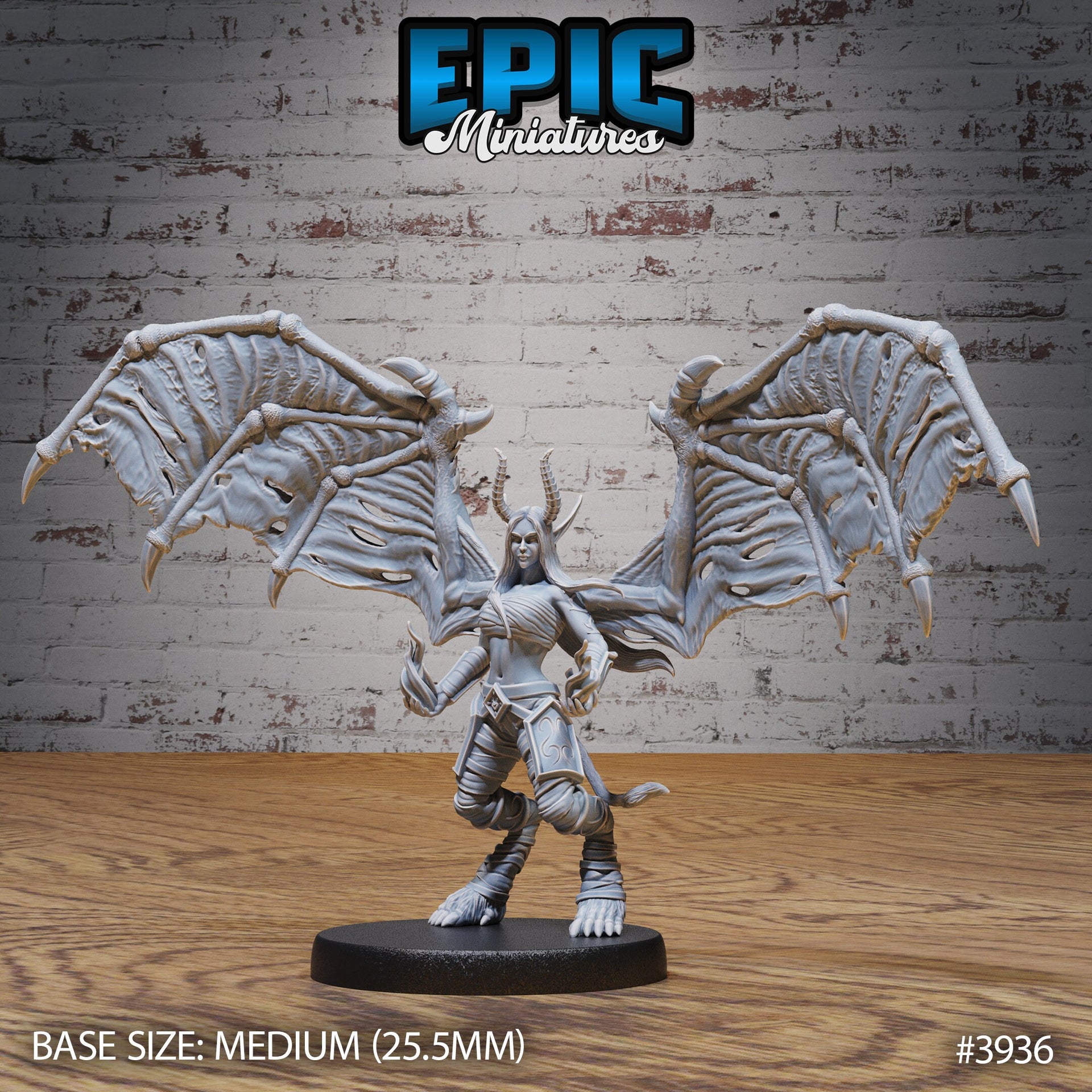 Demon Huntress- Epic Miniatures | 28mm | 32mm | Demonic Guild | Demon | Tiefling