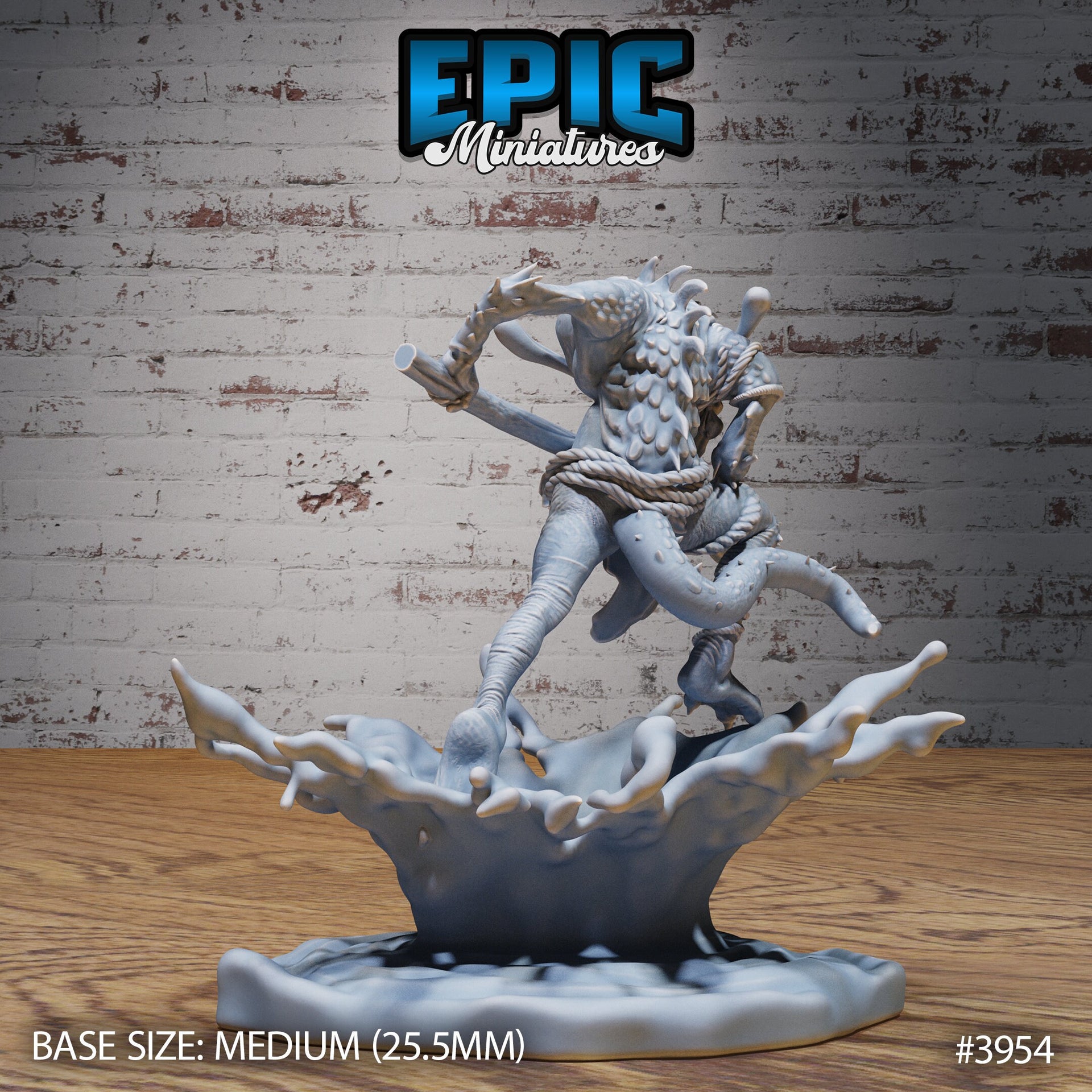 Dark Fish Folk - Epic Miniatures | 32mm | Sinister Harbor | Speer | Hunting | Soldier