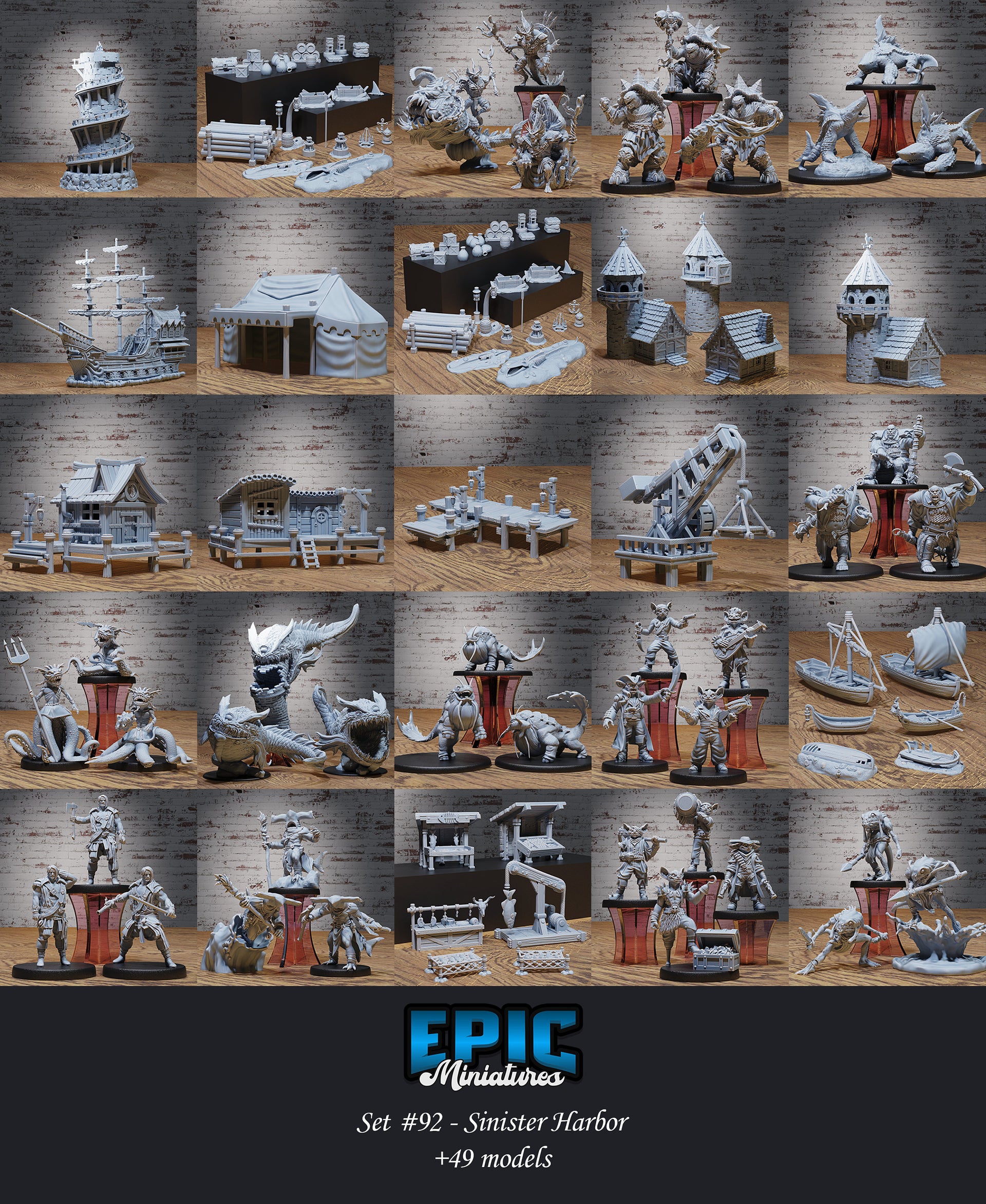 Light tower - Epic Miniatures | Sinister Harbor | D&D | Wargaming | Roleplaying Games | 28mm | Lighthouse | Plinth | FDM