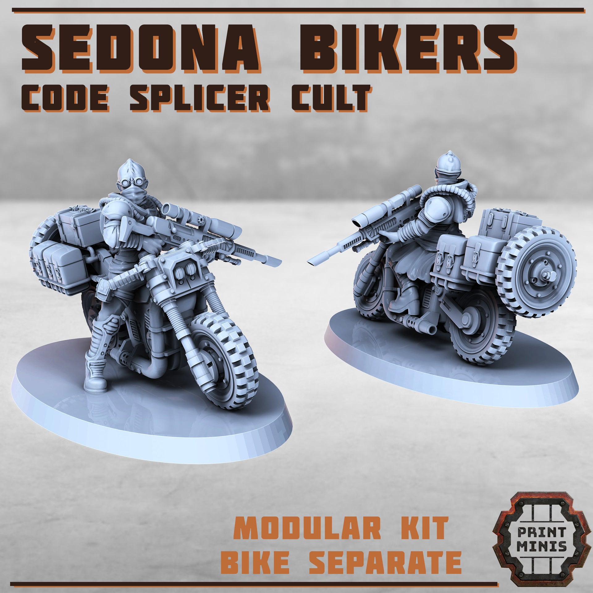 Sedone Bikers, Code Splicer Culte - Print Minis | Sci Fi | Light Infantry | 28mm Heroic | Wasteland | Apocalypse | Cultist | Alien Hybrid
