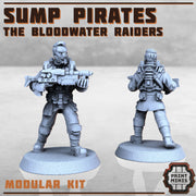 Sump Pirates, Modular Wasteland Gang - Print Minis | Sci Fi | Light Infantry | 28mm Heroic | Apocalypse | Bandits