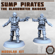 Sump Pirates, Modular Wasteland Gang - Print Minis | Sci Fi | Light Infantry | 28mm Heroic | Apocalypse | Bandits