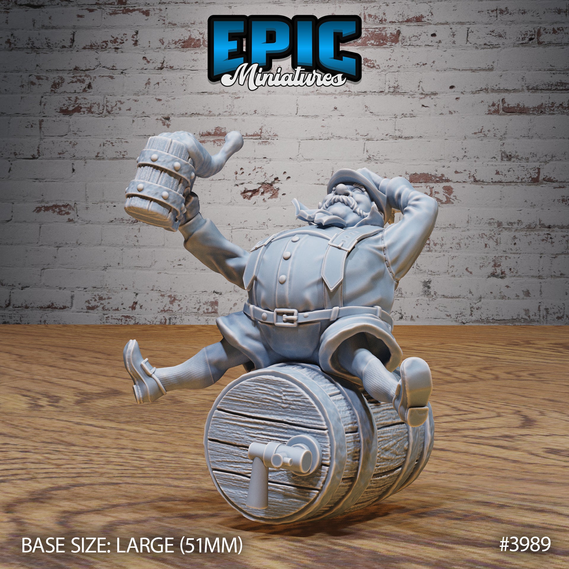 Boar Owner- Epic Miniatures | 32mm | Festival Village | Patron | Brewer | Merchant | Lederhosen | Keg | Beer