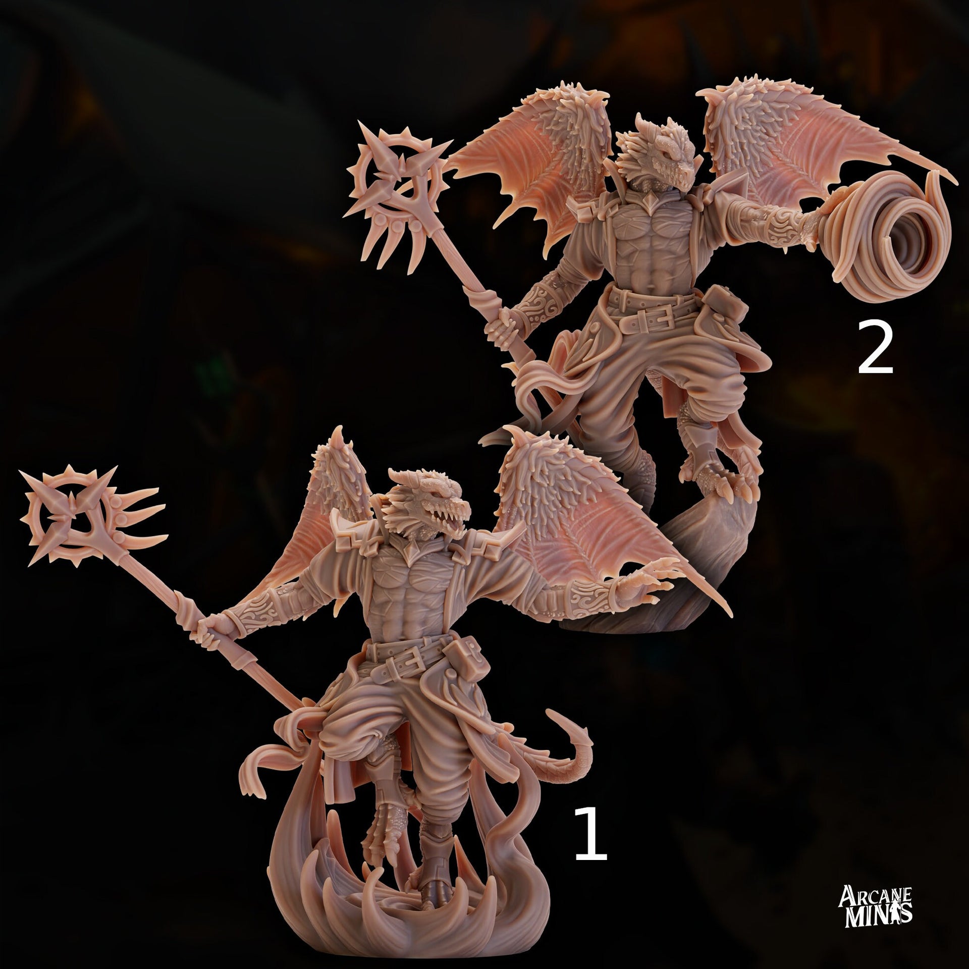 Drekon Seer Wizard- Arcane Minis | 32mm | Dragon Folk | Sorcerer | Mage