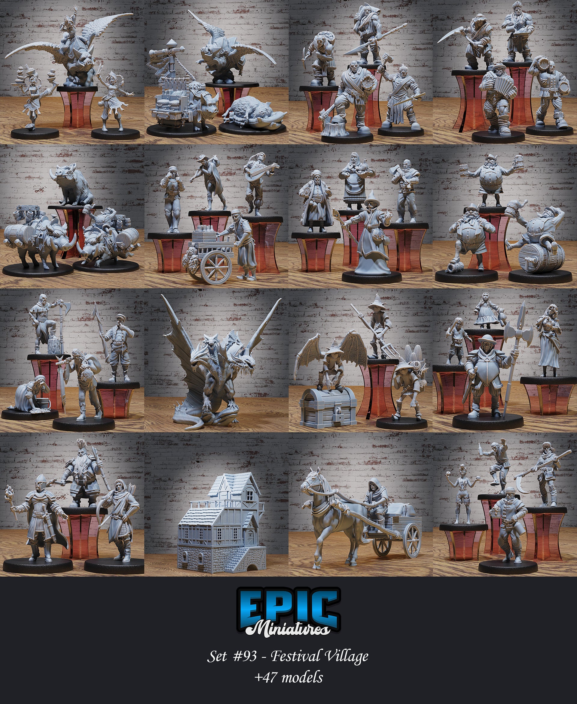 Dragon King Metallica - Epic Miniatures | 32mm | Festival Village | Gargantuan | Metallic | Five Headed