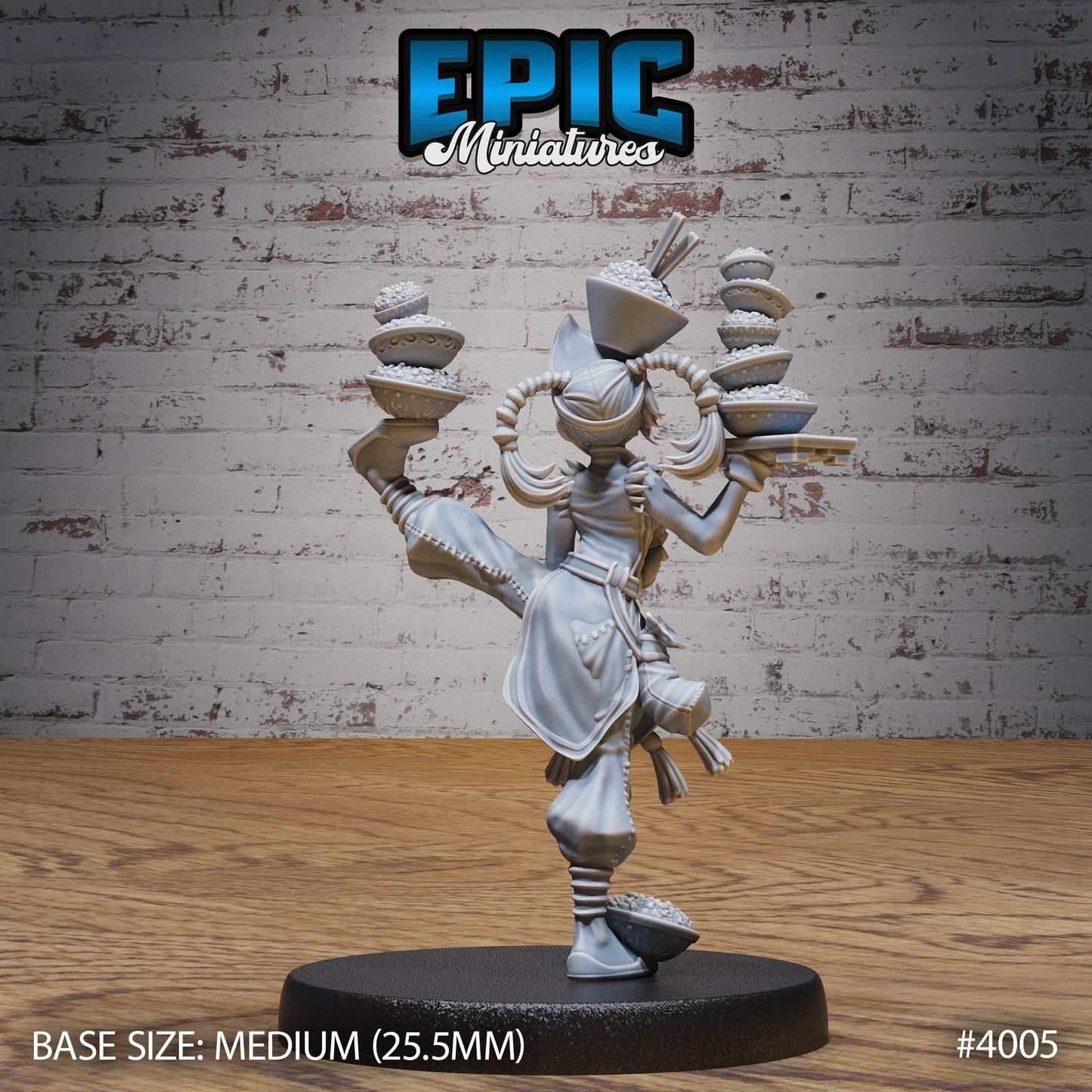Food Stall VBendor- Epic Miniatures | 32mm | Festival Village | Merchant | Pig Mount | Noodles | Monk