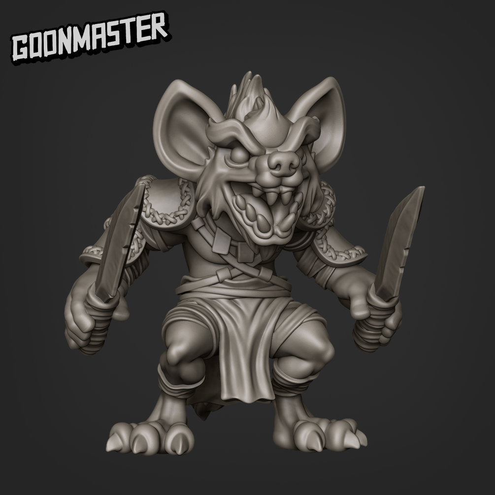Gnoll Pups - Goonmaster | Savage Gnolls Miniature | Wargaming | Roleplaying Games | 32m | Fighter | Warrior | Soldier | Army | Mercenary