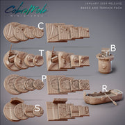 Treasure Island Scatter Terrain - CobraMode | Wargaming | Roleplaying Games | Row boat | Treasure | Barrel