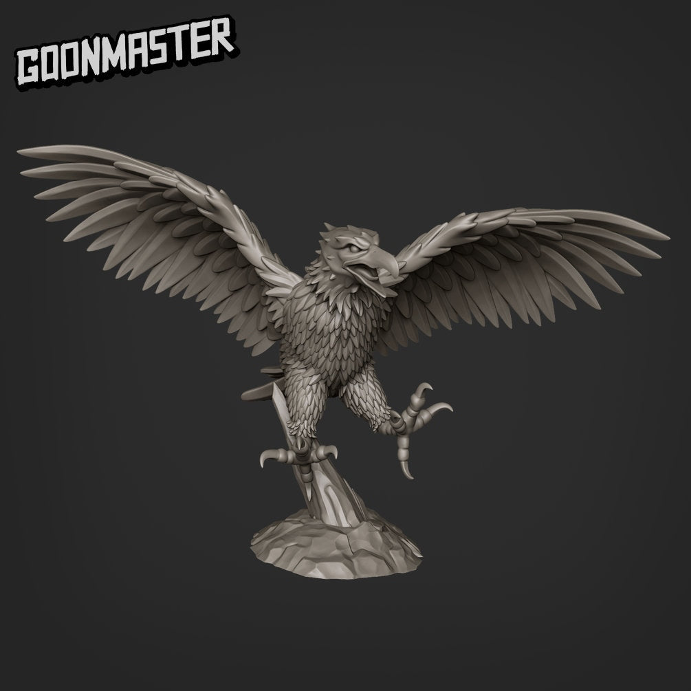 Giant Eagle Rider - Goonmaster | Sky Elves | Miniature | Wargaming | Roleplaying Games | 32mm | Elf | Mount