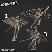 Sky Elf Valkyr- Goonmaster | Sky Elves | Miniature | Wargaming | Roleplaying Games | 32m | Fighter | Warrior | Soldier | Valkyrie