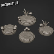 Rocks and Shrooms Bases - Goonmaster | Sky Elves | Miniature | Wargaming | Roleplaying Games | 25mm | 35mm | Wasp | Honey |