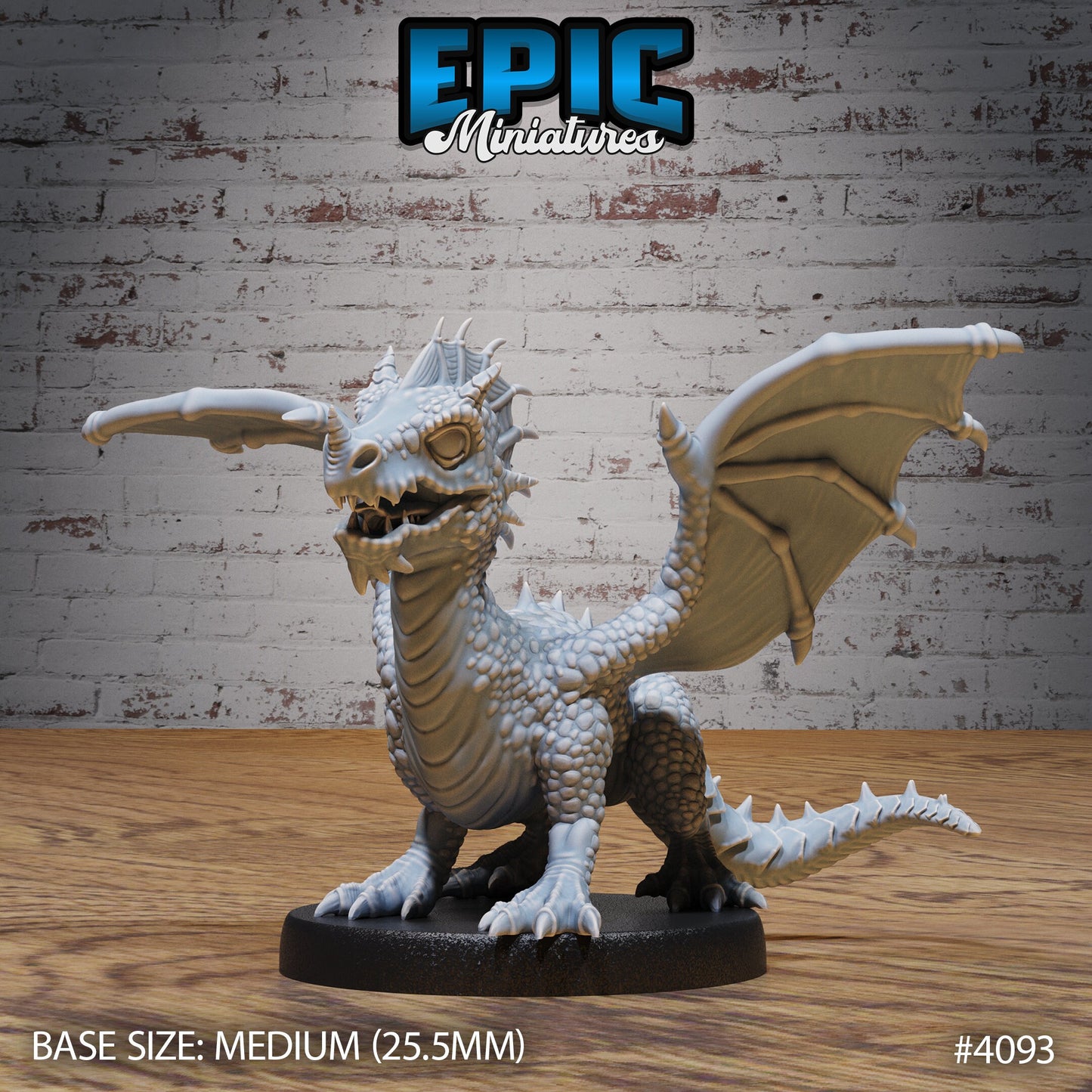 Green Dragon Wyrmling - Epic Miniatures | Elemental Lands | 28mm | 32mm | Dragon | Baby