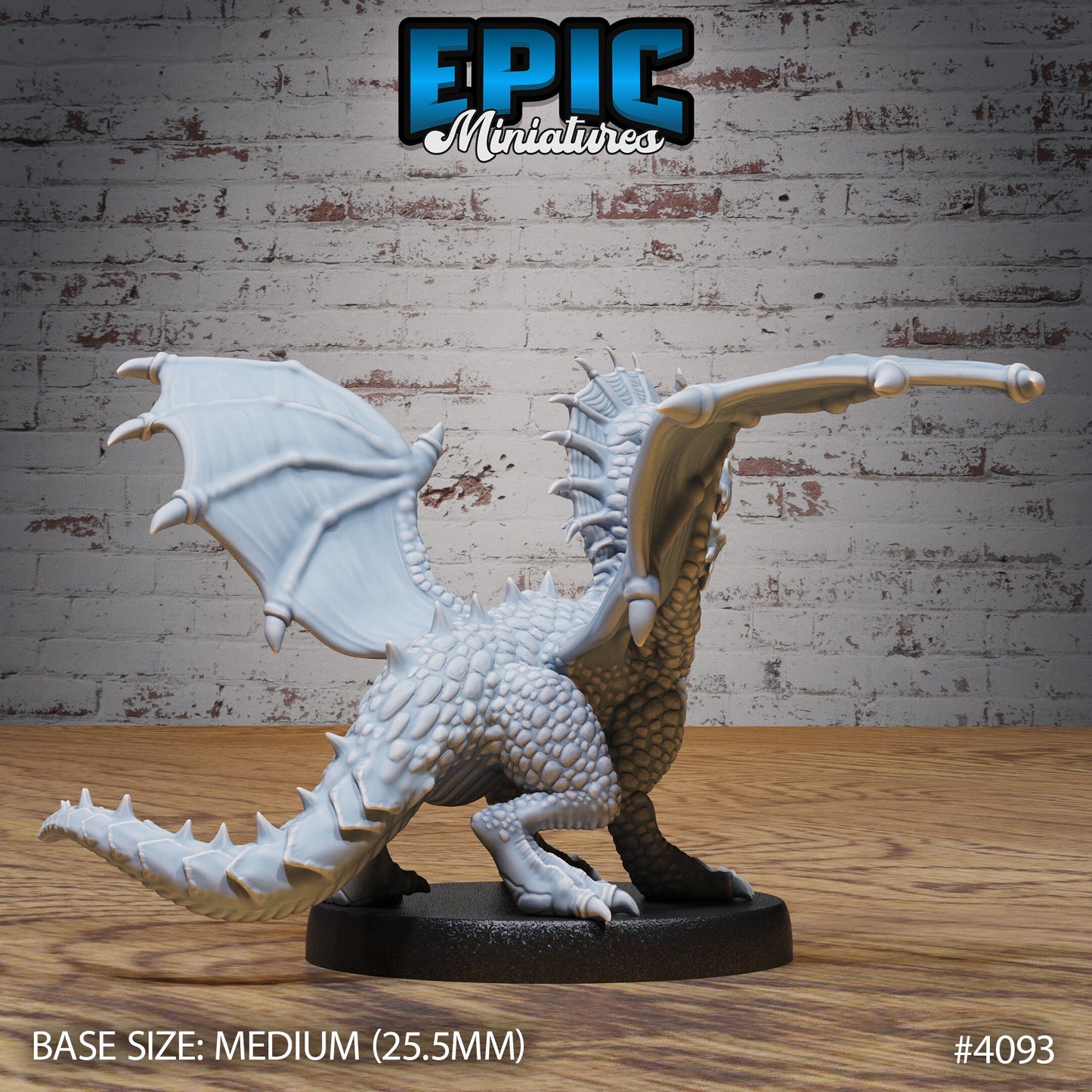 Green Dragon Wyrmling - Epic Miniatures | Elemental Lands | 28mm | 32mm | Dragon | Baby