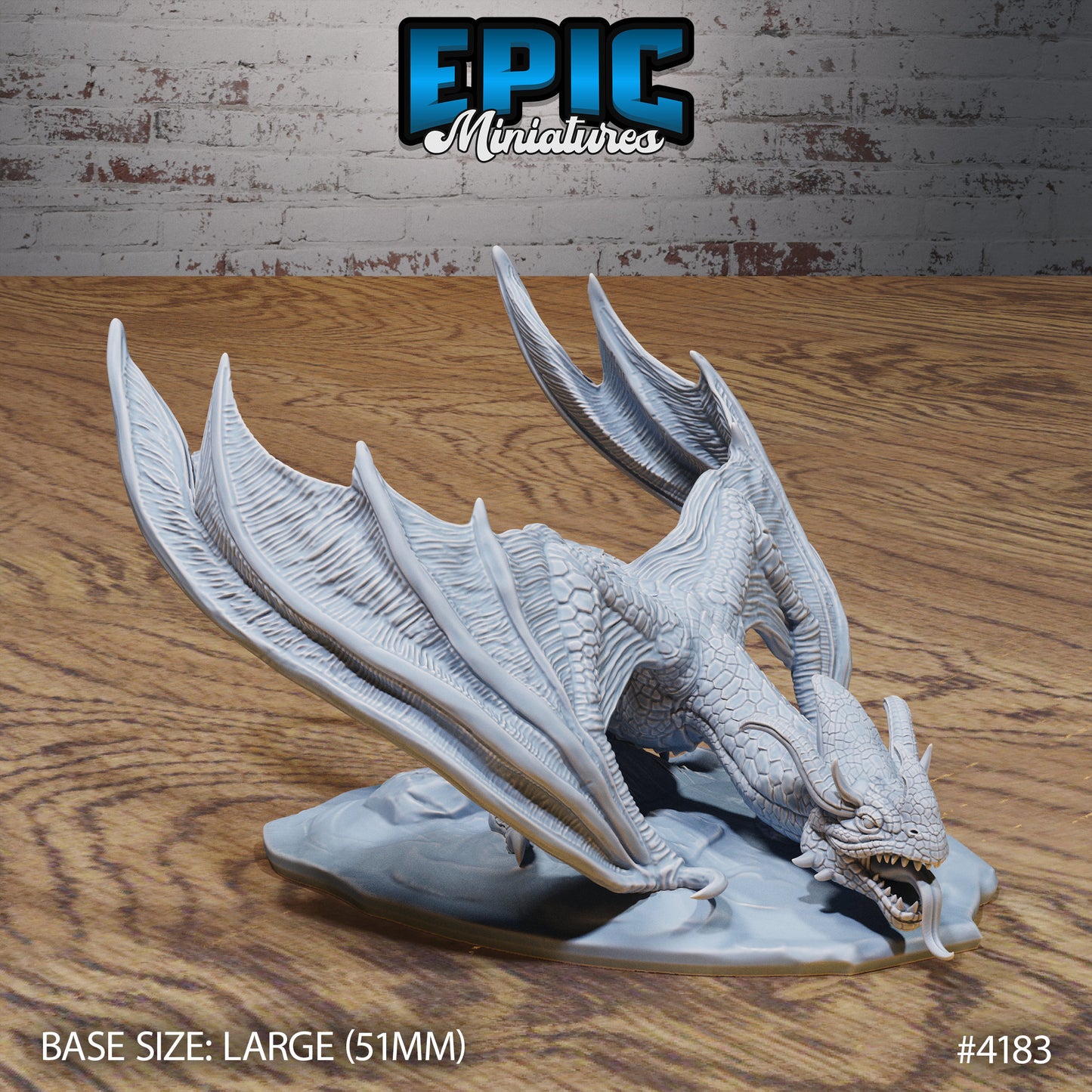 Mountain Wyvern - Epic Miniatures | Dwarf Mountain | 28mm | 32mm | Drake | Mount | Dragon | Ruins