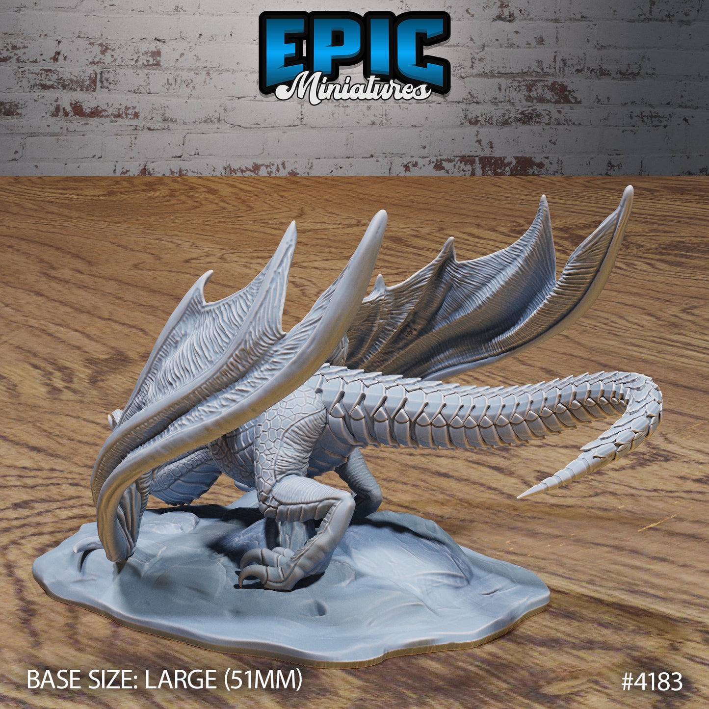 Mountain Wyvern - Epic Miniatures | Dwarf Mountain | 28mm | 32mm | Drake | Mount | Dragon | Ruins